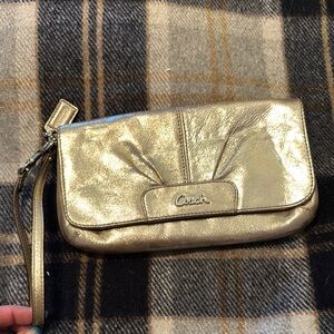 Shimmer soft gold clutch